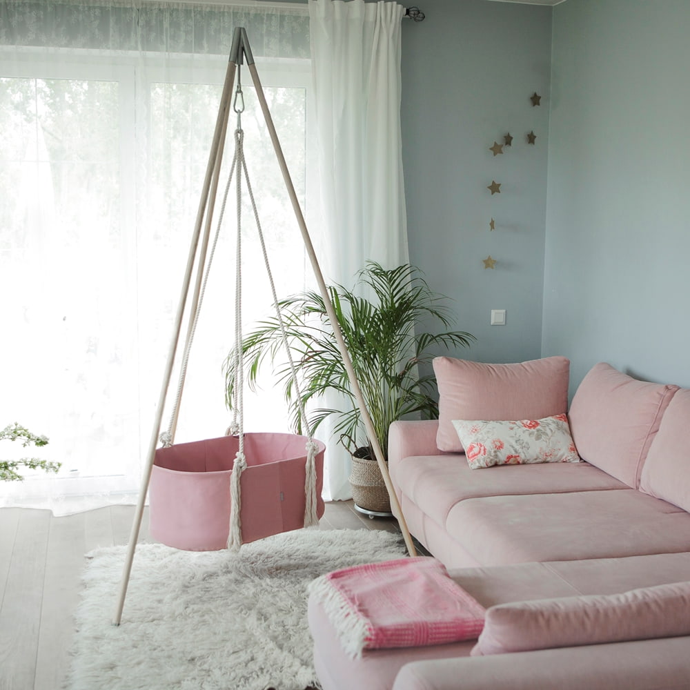 Kołyska BabyCare różowa ze stelażem - obrazek 4