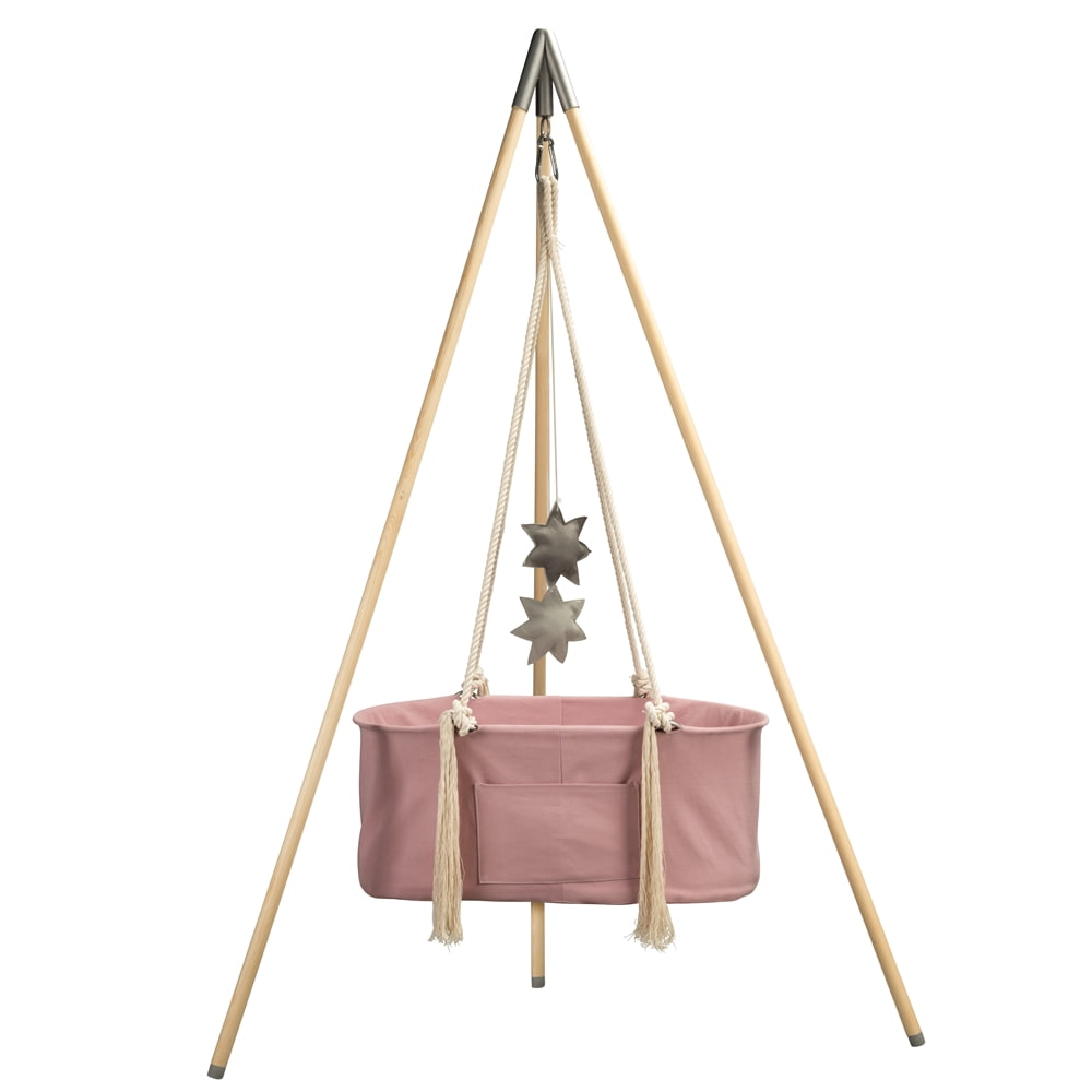 Kołyska BabyCare różowa ze stelażem - obrazek 2