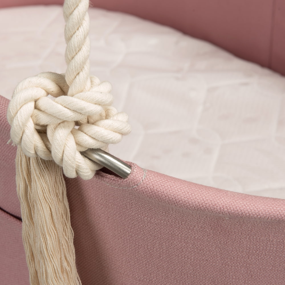 Kołyska BabyCare różowa ze stelażem - obrazek 3